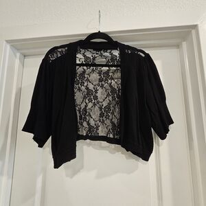 Torrid, lace back, crop, cardigan